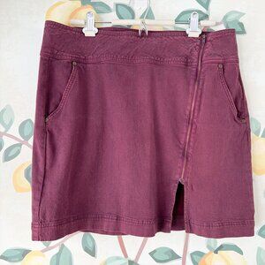 Prana cotton asymetrical zip mini skirt